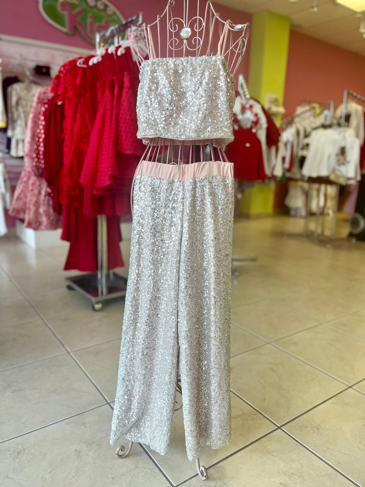 Silver Sequin Set